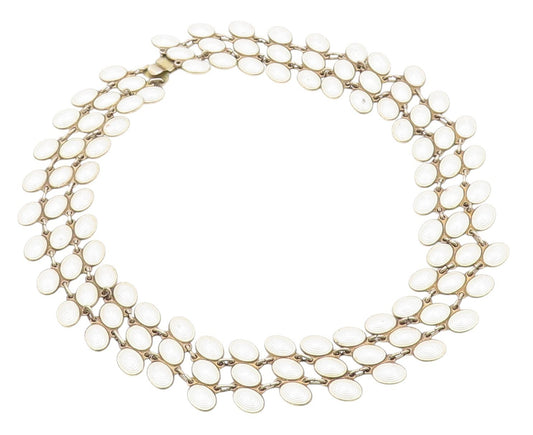 925 Sterling Silver Vintage Necklace NORWAY Designer Enameled Sea Shells  NE4481