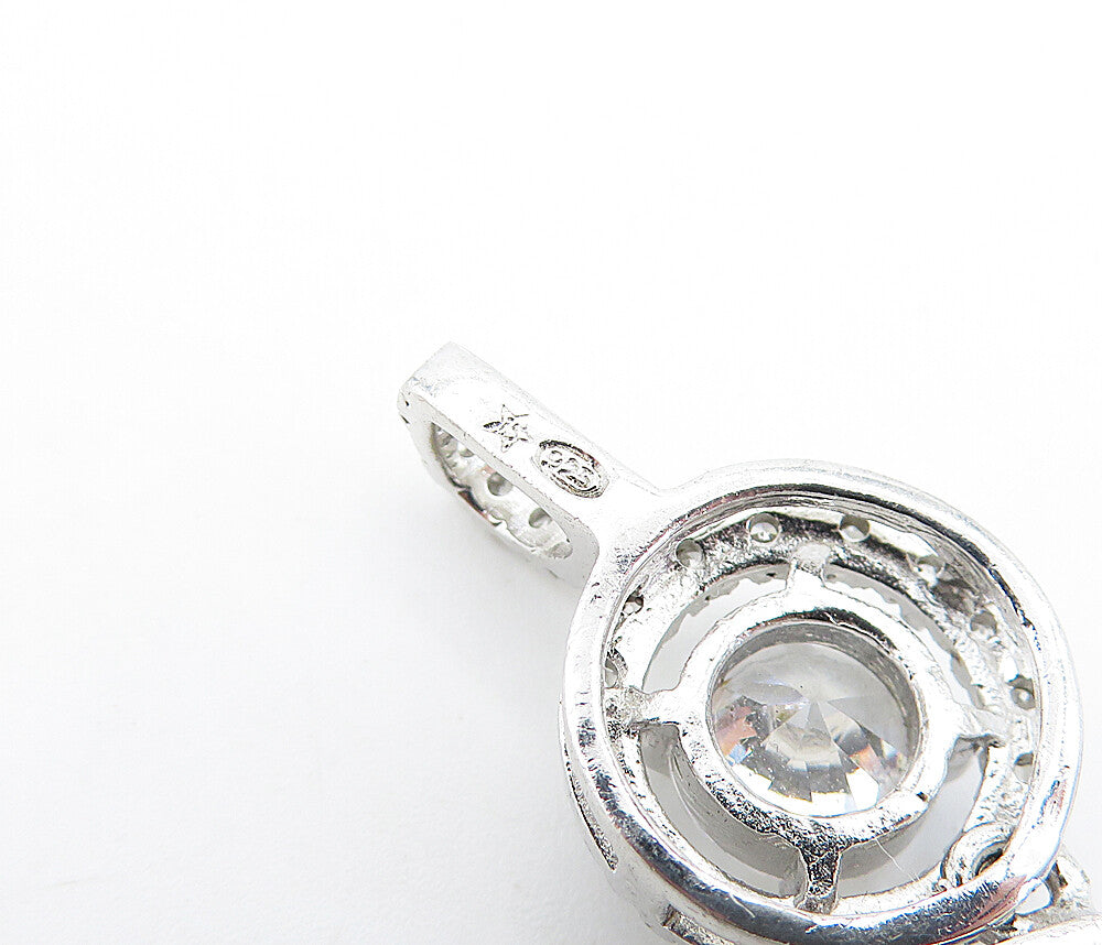 925 Sterling Silver  Sparkling Cubic Zirconia & Topaz Linked Pendant  PT4322