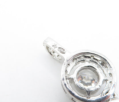 925 Sterling Silver  Sparkling Cubic Zirconia & Topaz Linked Pendant  PT4322