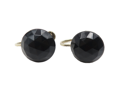 925 Sterling Silver  Vintage Black Hematite Non Pierce Drop Earrings  EG5928