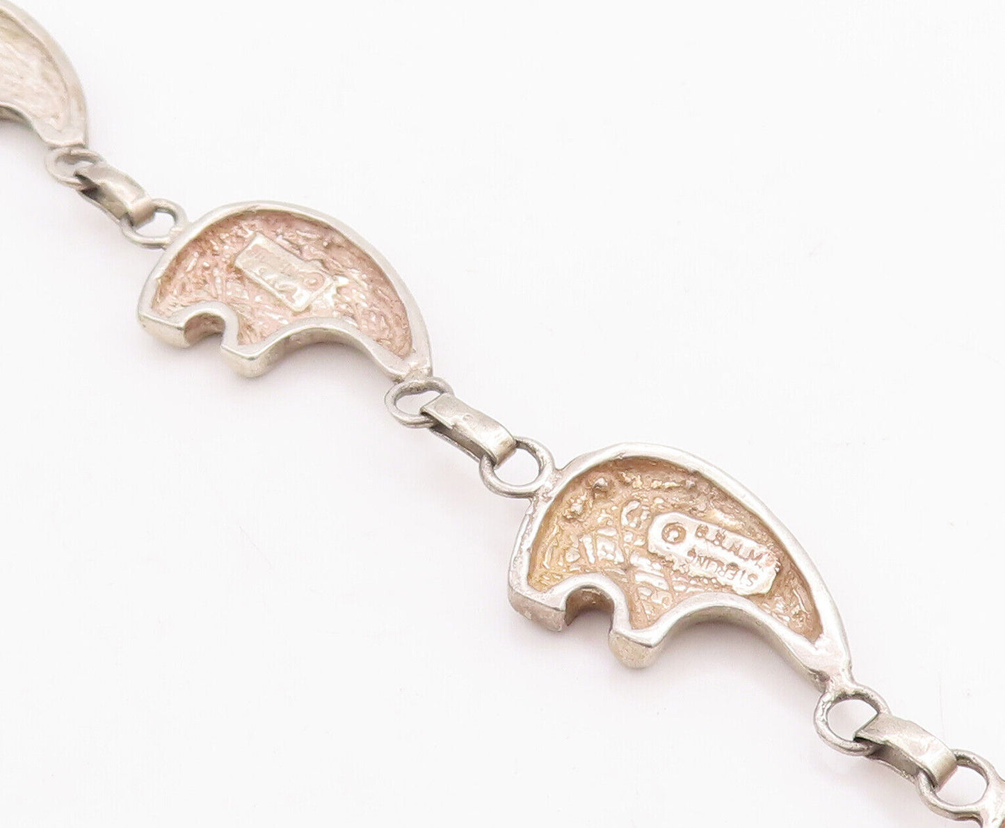 925 Sterling Silver Vintage Bracelet NAVAJO Solid Cutout Animal  BT10653