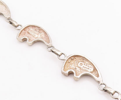 925 Sterling Silver Vintage Bracelet NAVAJO Solid Cutout Animal  BT10653