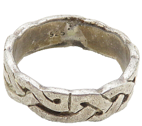 925 Sterling Silver  Vintage Petite Celtic Knot Smooth Band Ring Sz 5.5 RG9432