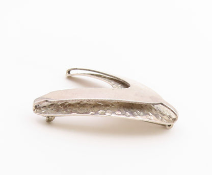 MEXICO 925 Sterling Silver  Vintage Shiny Hammered Arrow Brooch Pin  BP6898