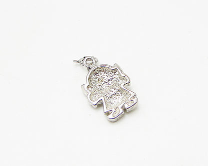 925 Sterling Silver  Enamel Animated Character Charm Pendant  PT2011
