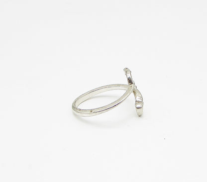 925 Silver  Cubic Zirconia C Initial Love Bypass Band Ring Sz 6.5  RG3128