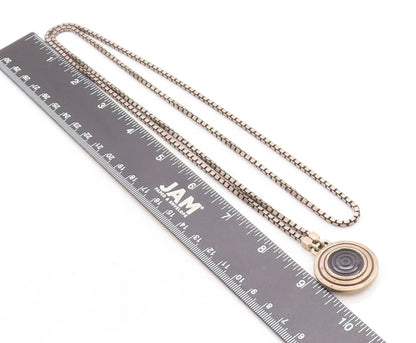 925 Sterling Silver Vintage Two Tone Pendant Venetian Chain Necklace NE2145