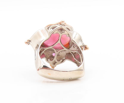 925 Sterling Silver Vintage Ring MICHAEL VALITUTTI Gemstone & CZ  Sz 8  RG32878