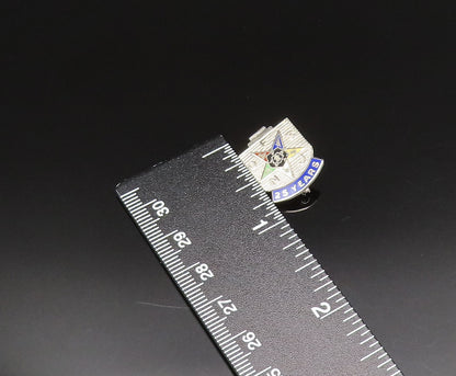 925 Sterling Silver  Vintage Enamel Order Of Eastern Star Brooch Pin  BP9558