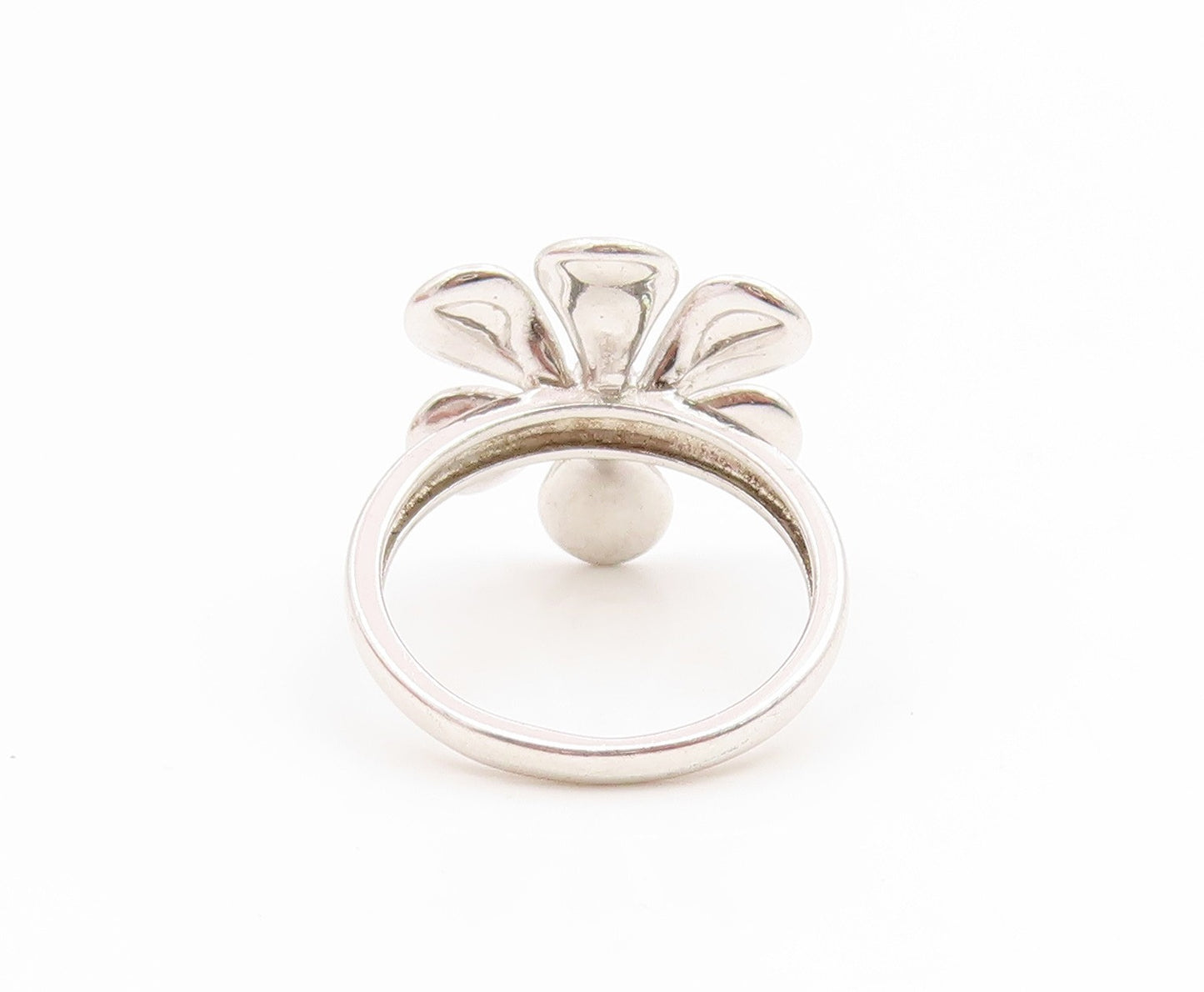 925 Sterling Silver Vintage Ring Classic Carved Daisy Flower Band  Sz 6  RG35104
