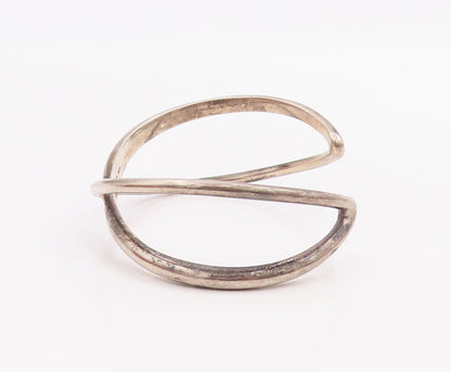 925 Sterling Silver Vintage Bracelet BAYANIHAN Designer Cutout Rod Cuff  BT10574