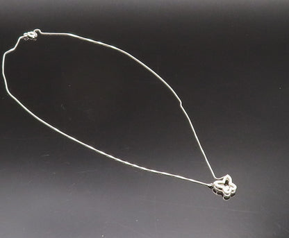 925 Silver  Vintage Dainty Genuine Diamonds Butterfly Cutout Necklace  NE3997