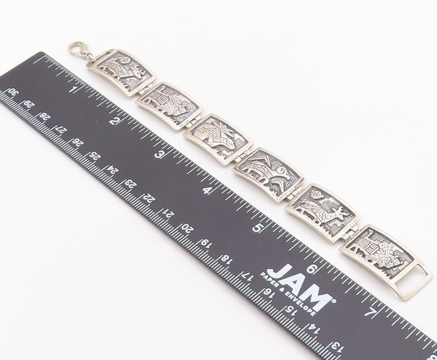925 Sterling Silver Vintage Bracelet RODERIC TENORIO Storyteller Panel  BT12130