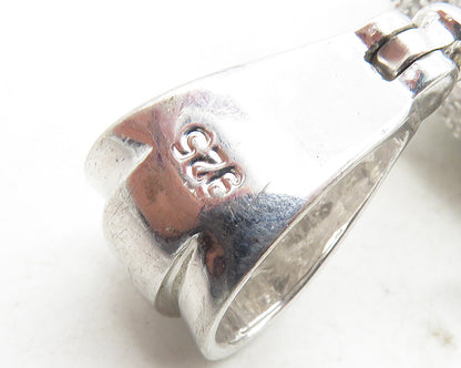 925 Sterling Silver  Sparkling Cubic Zirconia Encrusted Skull Pendant  PT7839