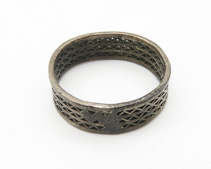 925 Sterling Silver  Vintage Oxidized Petite Round Band Ring Sz 6  RG10227