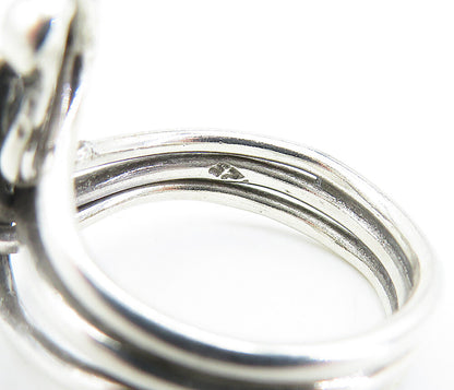 925 Sterling Silver  Vintage Shiny Grape Vine Motif Band Ring Sz 8.5  RG6245