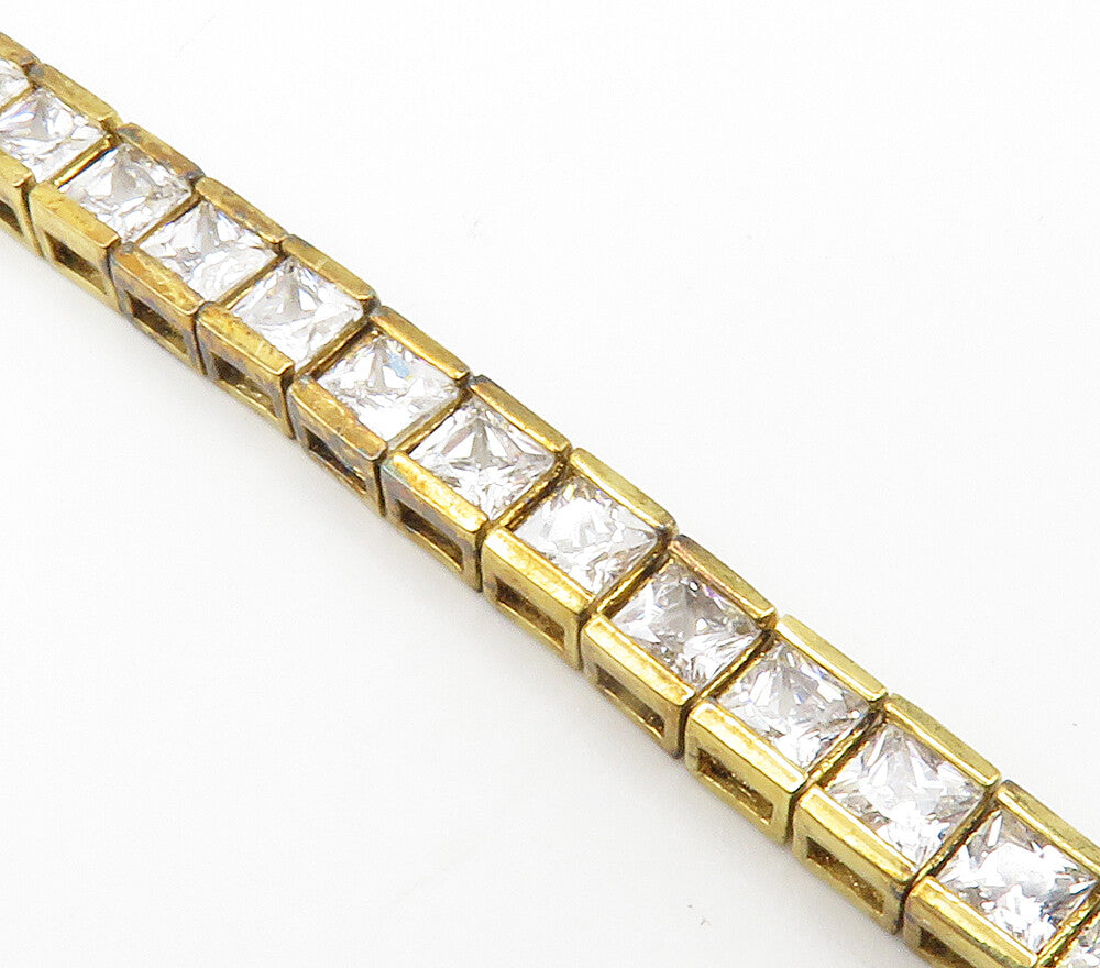 ROSS SIMON 925 Silver  Cubic Zirconia Gold Plated Shiny Chain Bracelet  BT6006
