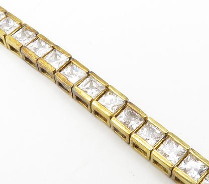 ROSS SIMON 925 Silver  Cubic Zirconia Gold Plated Shiny Chain Bracelet  BT6006