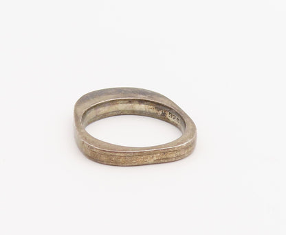 925 Sterling Silver Vintage Ring Classic Geometric Inlay Band  Sz 6.5  RG36653