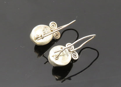 SAJEN 925 Silver  Vintage Cabochon Malachite Swirl Drop Earrings  EG10056