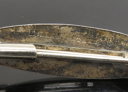 925 Sterling Silver  Vintage Antique Love Hearts Oxidized Brooch Pin  BP9016