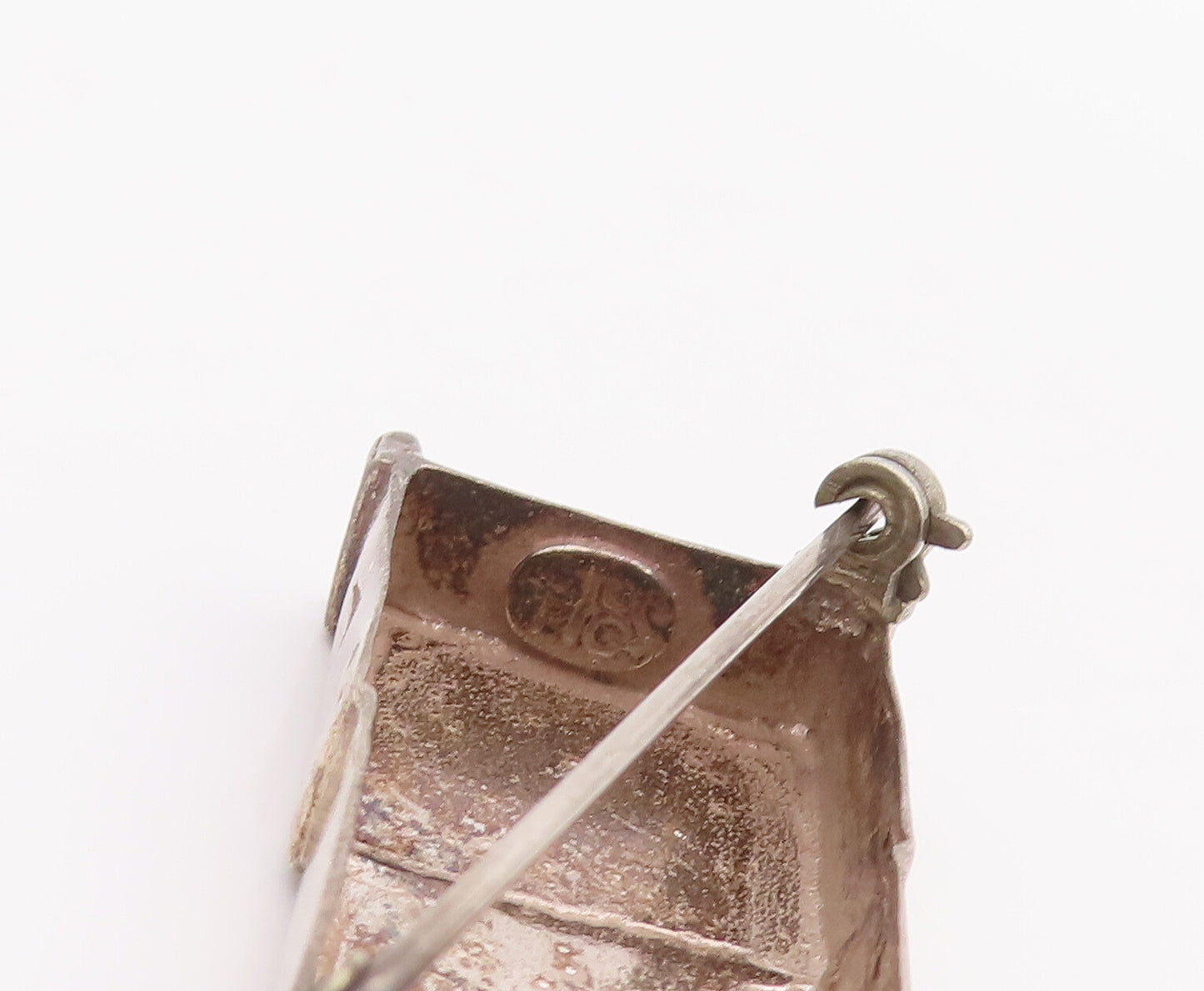 925 Sterling Silver Vintage Brooch Pin Solid Etched Antique Cupboard  BP11044