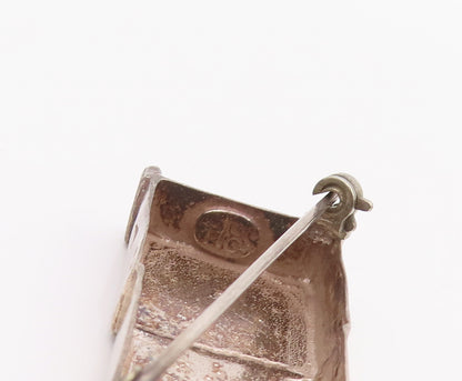 925 Sterling Silver Vintage Brooch Pin Solid Etched Antique Cupboard  BP11044