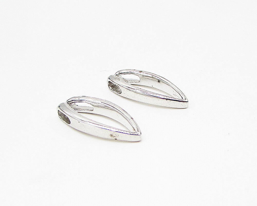 925 Sterling Silver  Lot of 2 Smooth Oval Slider Pendant  PT1939