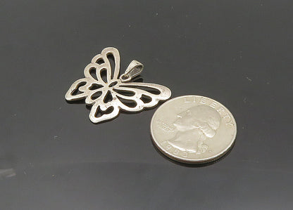 925 Sterling Silver  Vintage Smooth Butterfly Motif Pendant  PT16023