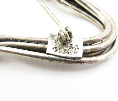 MEXICO 925 Sterling Silver  Vintage Two Tone Wrapped Detail Brooch Pin  BP2029