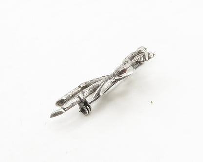 MEXICO 925 Sterling Silver  Vintage Dancing Man Chiseled Brooch Pin  BP7636