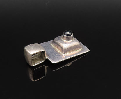 SILPADA 925 Silver  Vintage 3D Graduated Square Black Onyx Pendant  PT21324