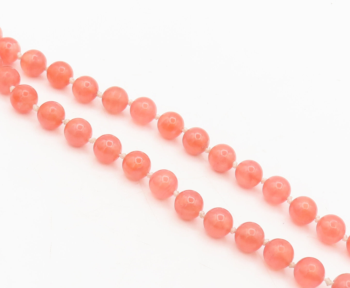 925 Silver Vintage Designer Rhodochrosite Heart Beaded Heavy Necklace NE4142