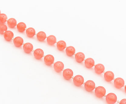 925 Silver Vintage Designer Rhodochrosite Heart Beaded Heavy Necklace NE4142