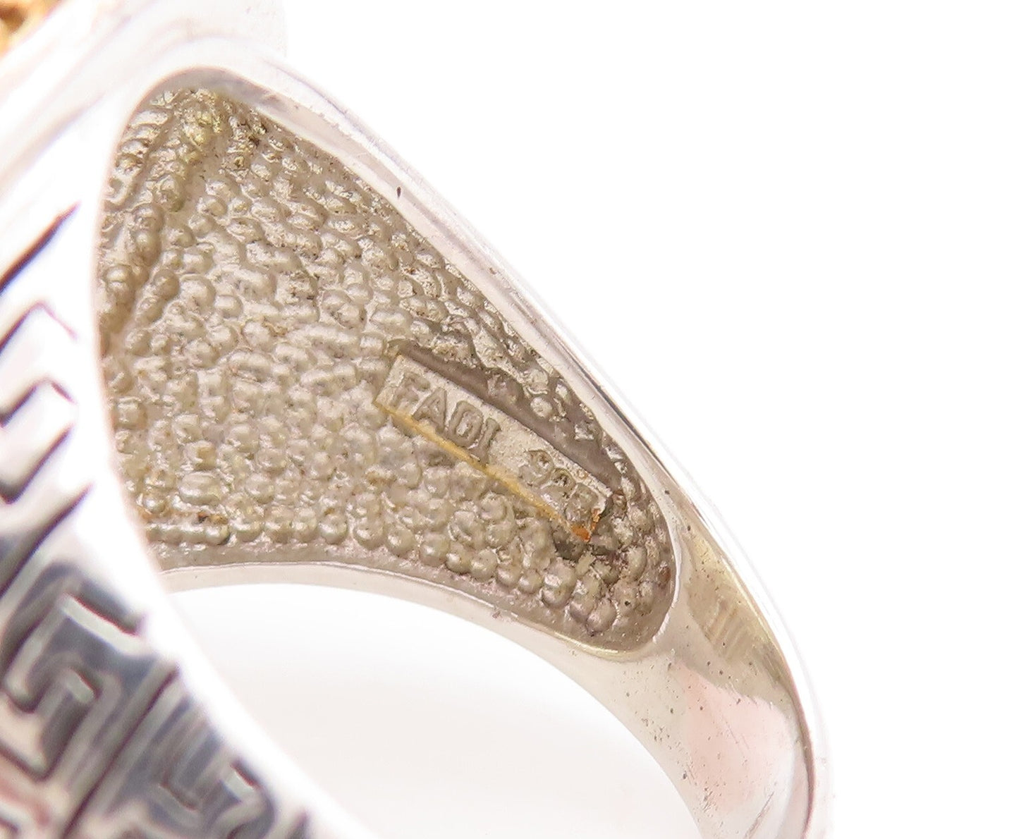 925 Sterling Silver Vintage Ring Lime Quartz Halo Gold Plated Bead Sz 7  RG29023
