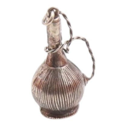 925 Sterling Silver  Vintage Dark Tone Wire Twist Hollow Vase Pendant  PT16509