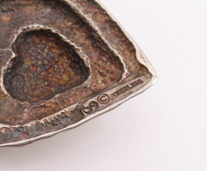 925 Sterling Silver Vintage Pendant Classic Hammered Love Heart Charm  PT25888