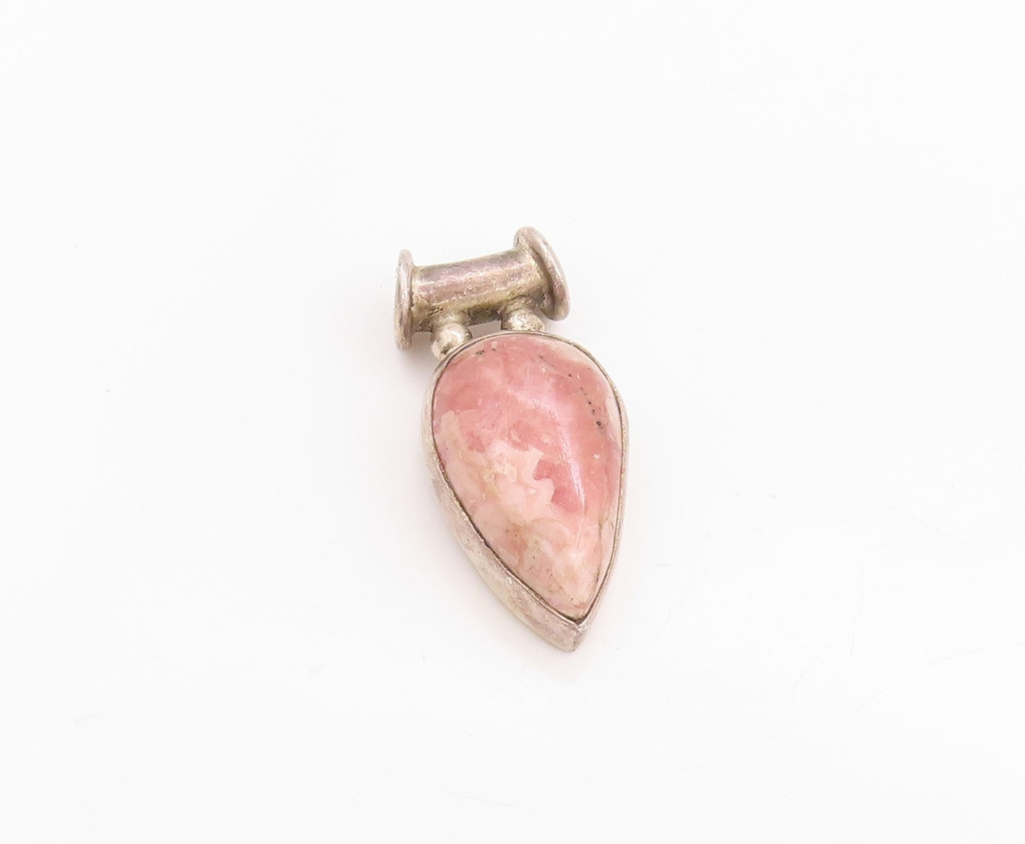 925 Sterling Silver Vintage Pendant Drop Shape Cabochon Gemstone  PT24659