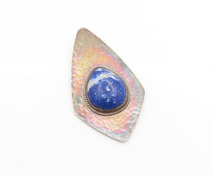 925 Sterling Silver Vintage Pendant Antique Cabochon Blue Gemstone  PT24258