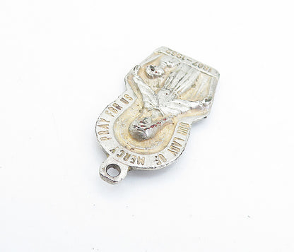 925 Sterling Silver  Vintage Antique Our Lady Of Mercy Mission Pendant  PT4993
