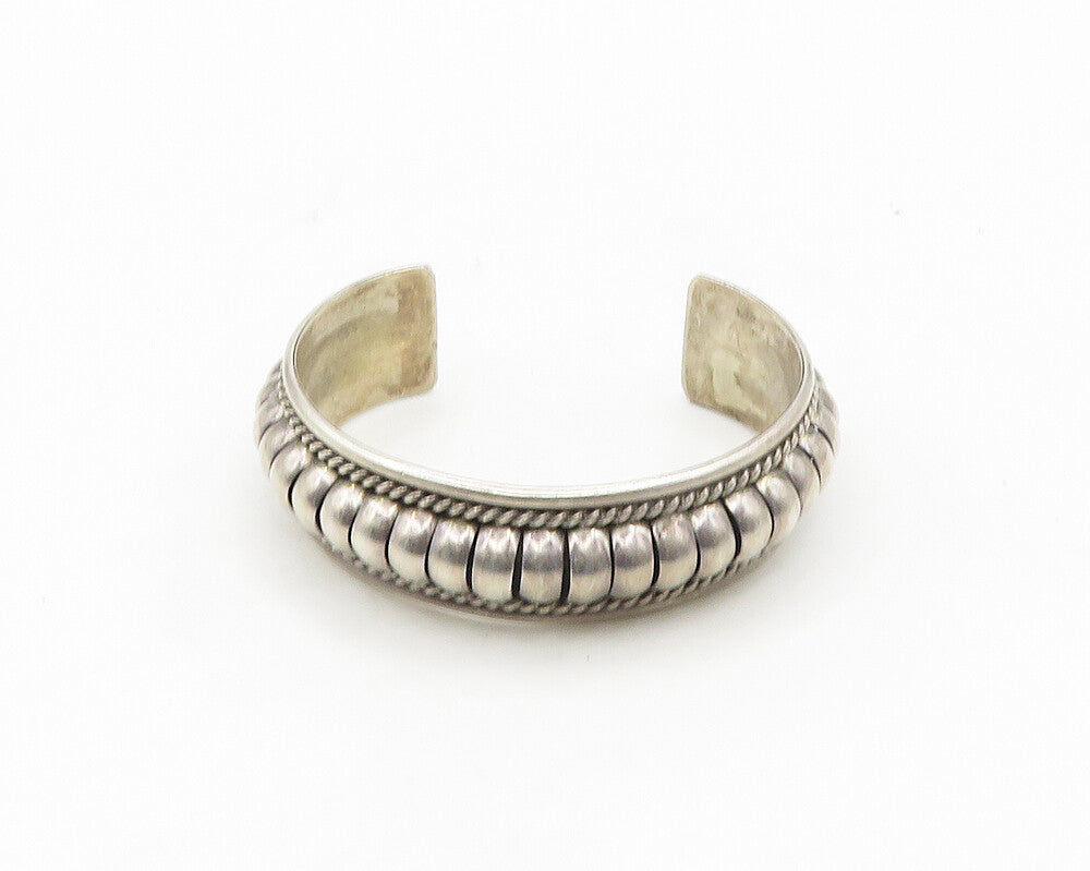 PRICILLA APACHETO NAVAJO 925 Sterling Silver Vintage Fluted Dome Bracelet BT7058