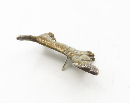 HAND & HAMMER 925 Sterling Silver  Vintage Dark Tone Weiner Dog Pin  TR1772
