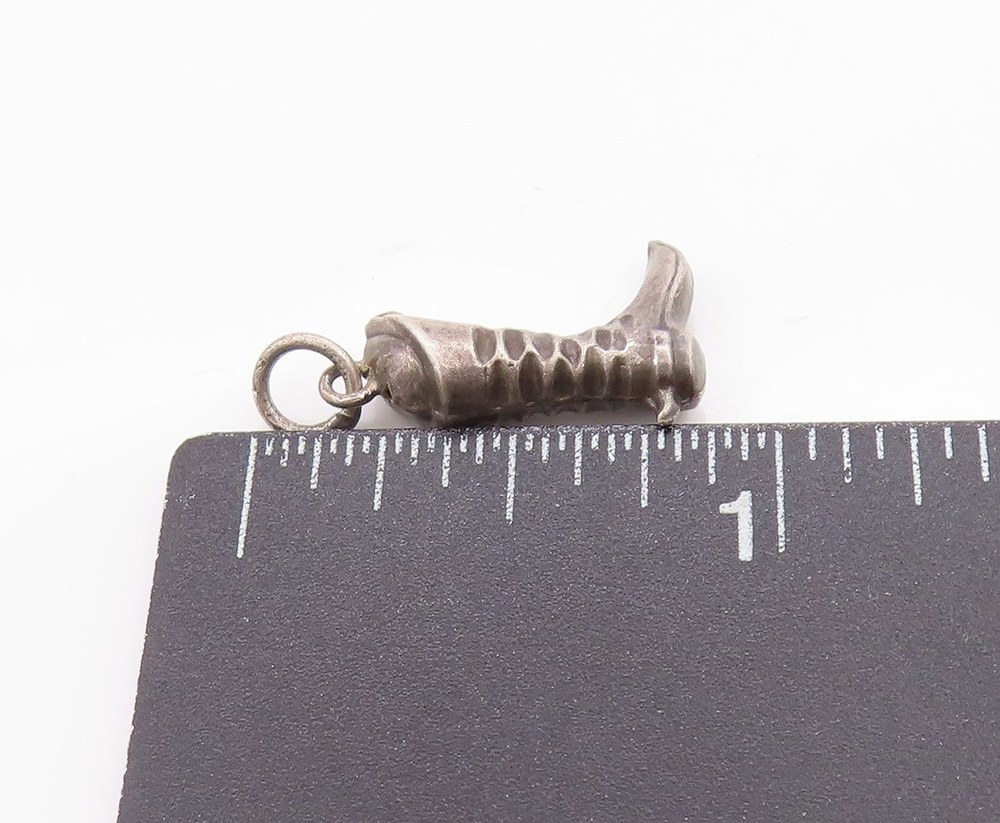 925 Sterling Silver Vintage Pendant Antique Dark Tone Winter Boot Charm  PT24633