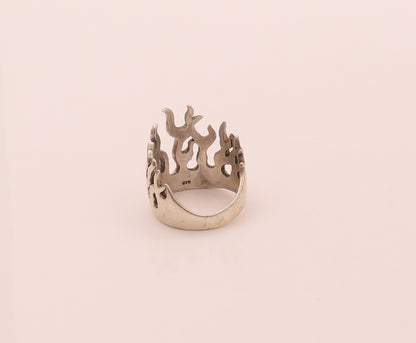 925 Sterling Silver  Vintage Cutout Carved Wild Fire Ring Sz 13.5  RG26714