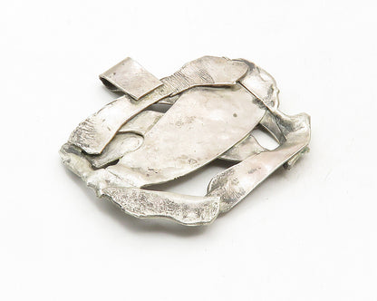 925 Sterling Silver  Vintage Modernist Sculpted Design Slide Pendant  PT7484