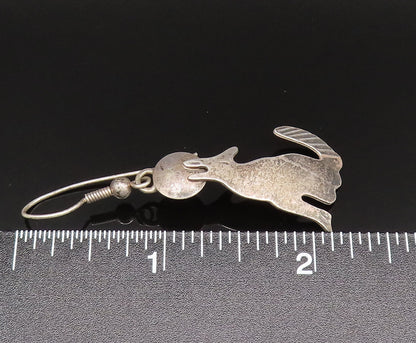 F. RAMONE NAVAJO 925 Silver  Vintage Howling Wolf & Moon Earrings  EG11904