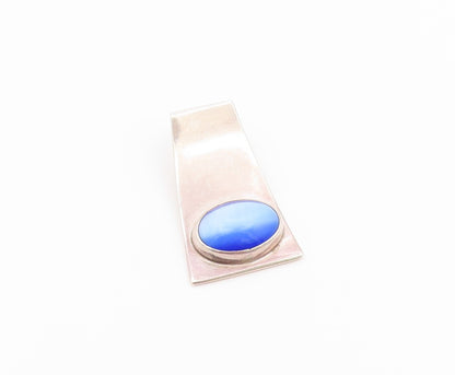925 Sterling Silver Vintage Pendant Modernist Cat Eye Geometric Charm  PT26474