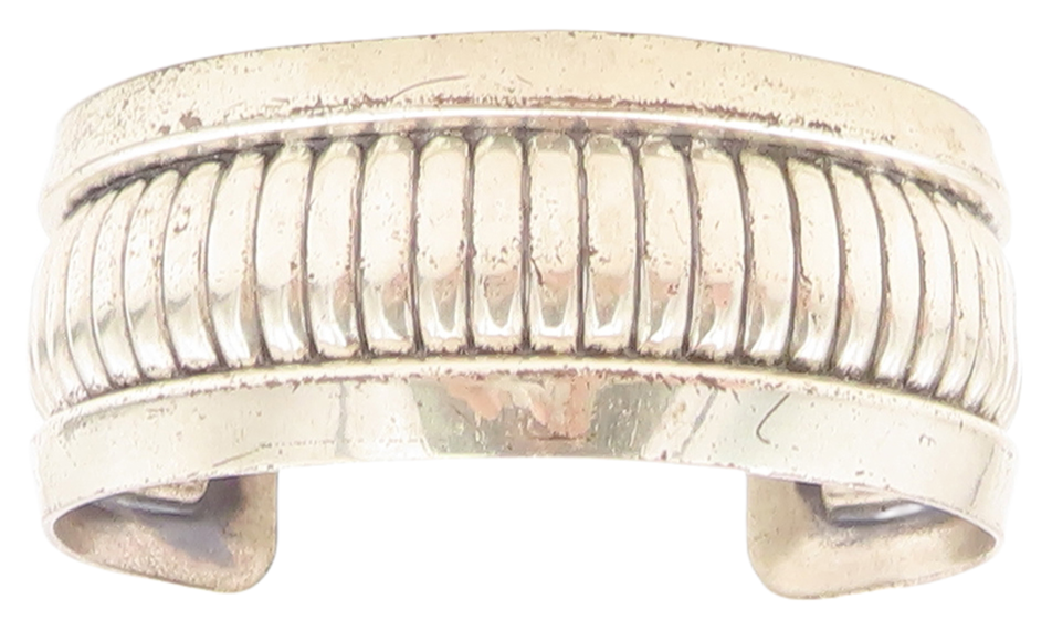 POST BELL TRADING 925 Sterling Silver  Vintage Fluted Cuff Bracelet  BT3199