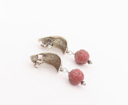 925 Sterling Silver Vintage Earrings CAROLYN POLLACK Dangling Gemstone  EG13116