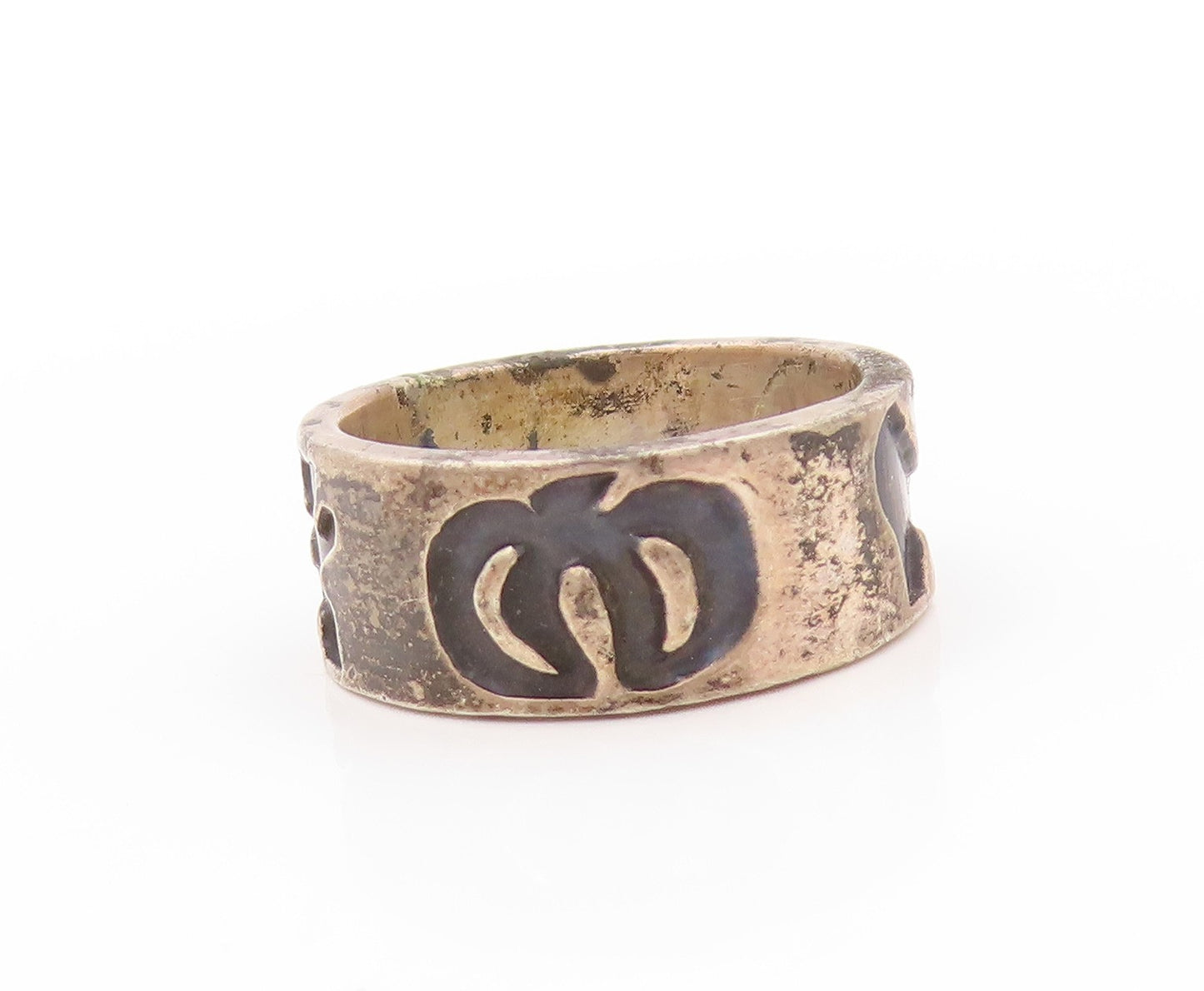 925 Sterling Silver Vintage Ring MEXICO Enameled Boots Children  Sz 7  RG32919